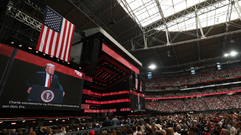 Grief mingled with resolve Sunday afternoon as friends, family and conservative heavyweights gathered at a packed State Farm Stadium in Arizona to honor the life of Charlie Kirk. 
From emotional tributes to playful stories, to spiritual calls and political pledges, here are the top moments from his memorial service: 
1. President Donald Trump calls Charlie Kirk a ‘martyr for American freedom’ 
President Donald Trump concluded Kirk’s memorial service with remarks honoring the Turning Point USA (TPUSA) founder, intertwining themes of politics and Christianity.
‘Our greatest evangelist for American liberty became immortal,’ Trump said of Kirk. ‘He’s a martyr for American freedom,’
The president credited Kirk for helping him win the 2024 election by inspiring young voters across the country. 
Trump also described the moment when his staff told him that Kirk was shot during a TPUSA event. He said that he was in the middle of a meeting in the Oval Office and called the revelation ‘surreal.’
‘He didn’t deserve this and our country didn’t deserve this,’ Trump said, adding that Kirk’s assassination was an attack on American democracy. 
Trump has survived two assassination attempts.
The president said he would soon honor Kirk at the White House with the Presidential Medal of Freedom, the nation’s highest civilian honor. Following his remarks, he shared the stage with Kirk’s widow, Erika, and hugged her while ‘America the Beautiful’ played across the stadium.
2. Erika Kirk gives tearful speech honoring her late husband’s legacy, forgiving his killer 
Kirk’s widow, Erika, received a standing ovation ahead of her speech honoring her late husband’s legacy. She evoked scripture during her remarks and referred to her husband as ‘my Charlie’ and his death as a ‘total surrender’ to ‘God’s will.’
As she wiped away tears, Kirk shared with the crowd what she experienced in the hours following his death. ‘I saw the wound that ended his life,’ Kirk said, adding that she experienced ‘a level of heartache that I didn’t even know existed.’
Kirk, who was tapped to lead TPUSA, said her husband’s death has sparked a revival in faith. She galvanized the audience to go to church and to reconnect with Christ.
 
 
‘Being a follower of Christ is not easy, it’s not supposed to be,’ Kirk said, adding that she forgives the man who took her husband’s life. 
‘I forgive him because that is what Christ did,’ she said behind heavy tears.
Kirk, who is a mother of two young children, said she will miss her husband. 
‘I will miss him because our marriage and our family were beautiful,’ she said, adding, ‘and it still is.’
3. A crowd of who’s who of high-level political figures
In addition to TPUSA executives, conservative media giants and religious leaders, Kirk’s memorial service also included tributes from several high-ranking Trump administration officials. 
Vice President JD Vance credited Kirk, in part, for his current role in the Trump administration and vowed to support the TPUSA movement. 
‘You ran a good race, my friend, I love you,’ Vance said. ‘We’ve got it from here.’ 
Secretary of State Marco Rubio, Secretary of War Pete Hegseth, Secretary of Health and Human Services Robert F. Kennedy Jr., and Director of National Intelligence Tulsi Gabbard were among some of Trump’s Cabinet that spoke at the memorial service. 
Homeland Security Secretary Kristi Noem, Agriculture Secretary Brooke Rollins, Labor Secretary Lori Chavez-DeRemer, Attorney General Pam Bondi, Deputy Chief of Staff Stephen Miller, Deputy Director of the FBI Dan Bongino, Environmental Protection Agency Administrator Lee Zeldin and Kelly Loeffler, head of the Small Business Administration, also were in attendance. 
Additionally, billionaire Tesla and Space X CEO Elon Musk was seen sitting next to Trump during part of the memorial service. 
4. Frank Turek shares a firsthand account of Kirk’s final moments
Christian author Frank Turek recounted witnessing Kirk’s final moments on the way to the hospital after the Sept. 10 shooting at Utah Valley University. 
‘Charlie’s been like a son to me,’ he said, noting that he was only a few feet away when Kirk was assassinated. 
Turek described running with the security team toward the SUV. 
‘No father would stand back and go, no, you just take my son. Take him. I’ll meet you at the hospital. I got into the back of the SUV,’ he said. ‘Charlie’s so tall, we can’t close the door,’ Turek explained, adding that the TPUSA security team drove ‘all the way to the hospital with the door open.’
He said that during the car ride he kept yelling, ‘Come on, Charlie! Come on! Come on!’ He said that he was looking down at Kirk when he realized that the 31-year-old husband and father had died. 
‘His eyes were fixed,’ Turek said. ‘He wasn’t looking at me. He was looking past me right into eternity. He was with Jesus already. He was killed instantly and felt absolutely no pain.’
5. Tens of thousands of people in one of the largest public services ever held
Approximately 90,000 people gathered for Kirk’s memorial service, TPUSA confirmed to Fox News Digital. 
About 70,000 mourners filled State Farm Stadium to capacity, while another 10,000 joined from overflow venues, including Desert Diamond Arena and other nearby viewing points. 
The turnout marked one of the largest public memorial services in recent years. 
<i>Fox News Digital’s Emma Colton and Sophia Compton contributed to this report.</i>
This post appeared first on FOX NEWS